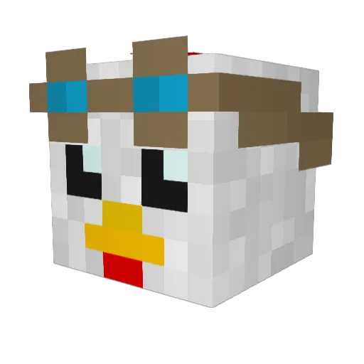 AvianAviator Minecraft avatar head, 3D render