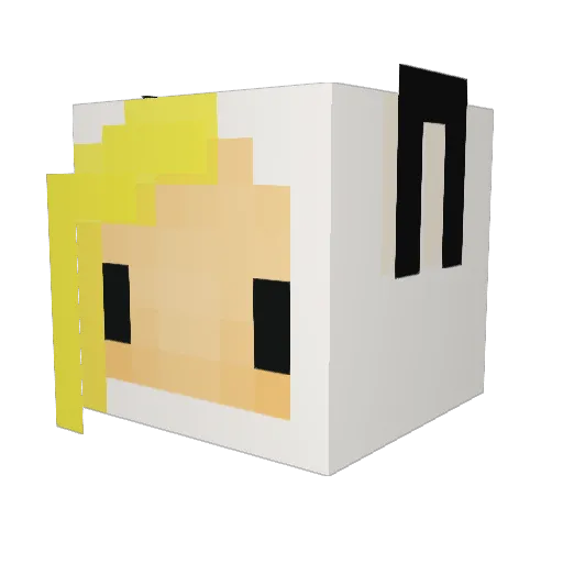Aviari Minecraft avatar head, 3D render