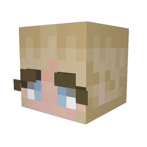 AviationPotato Minecraft avatar head, 3D render