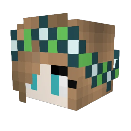 AvieG Minecraft avatar head, 3D render