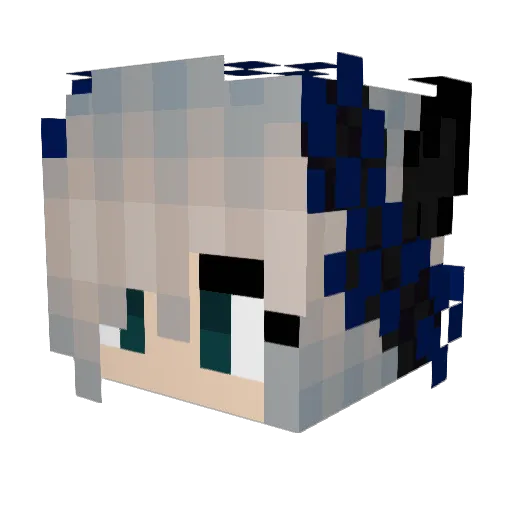 Aviewolf Minecraft avatar head, 3D render