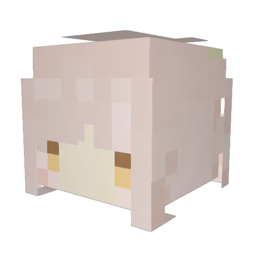 Avinya Minecraft avatar head, 3D render
