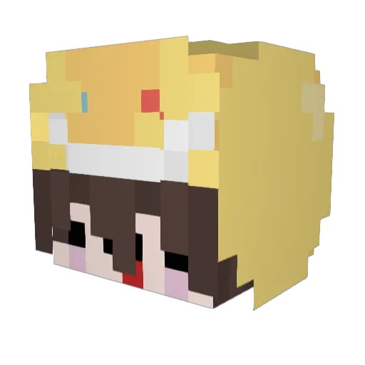 Aviraaa Minecraft avatar head, 3D render