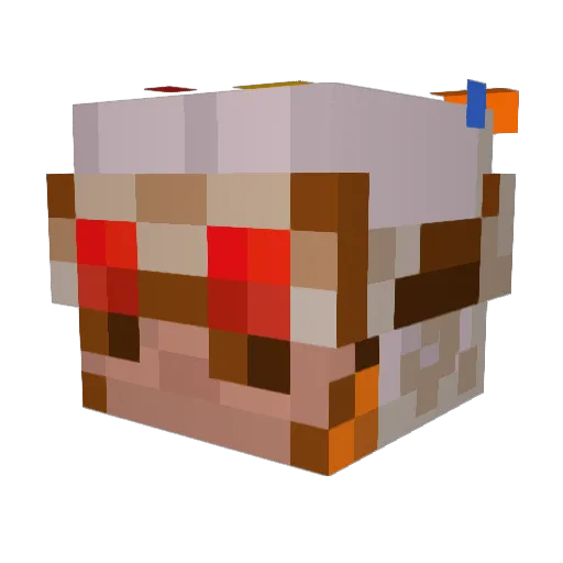Avis_Bird Minecraft avatar head, 3D render