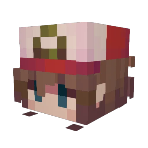 Avitting Minecraft avatar head, 3D render