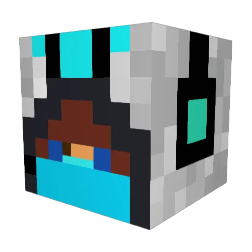 Aviuris Minecraft avatar head, 3D render