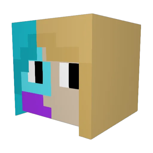 Avmado Minecraft avatar head, 3D render
