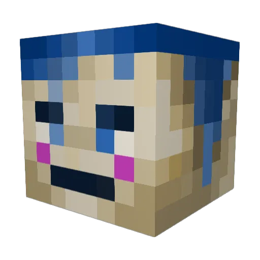 AvocTos Minecraft avatar head, 3D render