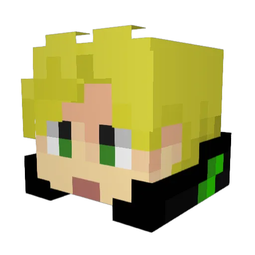 AvocadoWarrior06 Minecraft avatar head, 3D render