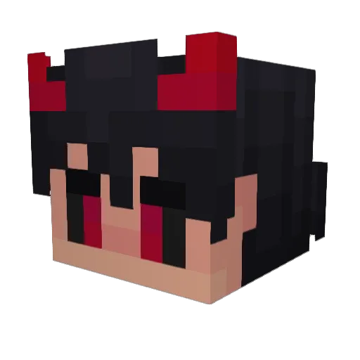 AvonBlack Minecraft avatar head, 3D render