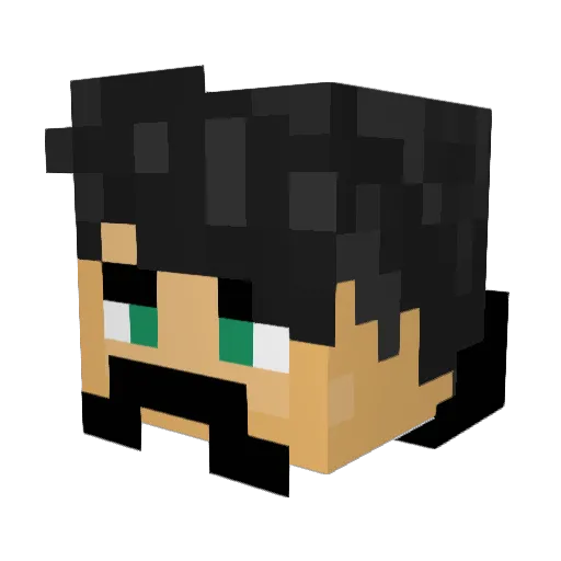 Avritas Minecraft avatar head, 3D render