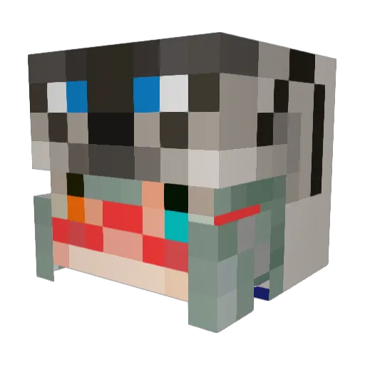 AwE0 Minecraft avatar head, 3D render