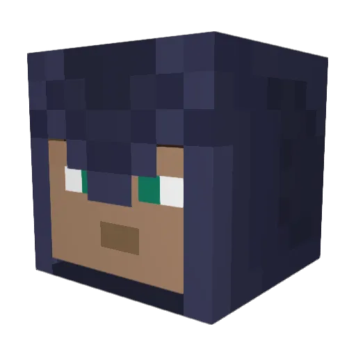 AwFro Minecraft avatar head, 3D render