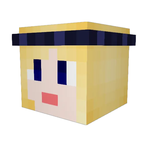 Awan Minecraft avatar head, 3D render