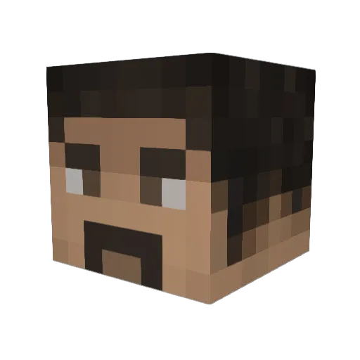 Awanturnik_ Minecraft avatar head, 3D render