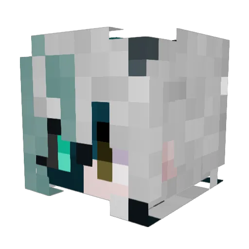 Awaryll Minecraft avatar head, 3D render