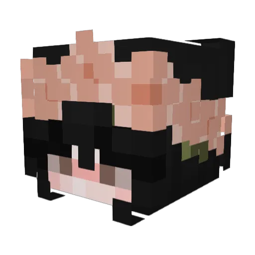 Awba Minecraft avatar head, 3D render