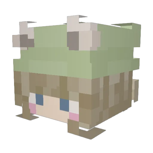 Awbri Minecraft avatar head, 3D render