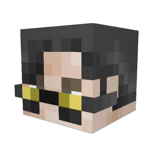 Awefied Minecraft avatar head, 3D render