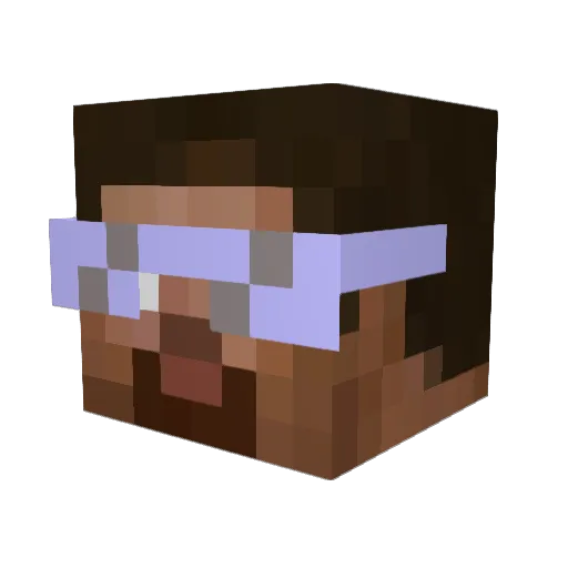 AwertzHVD Minecraft avatar head, 3D render