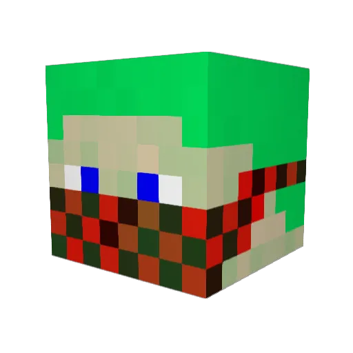 AwesomeAustinV Minecraft avatar head, 3D render