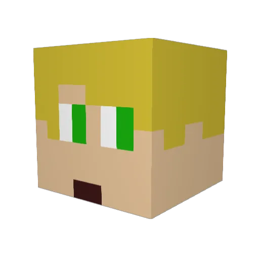AwesomeBen555 Minecraft avatar head, 3D render