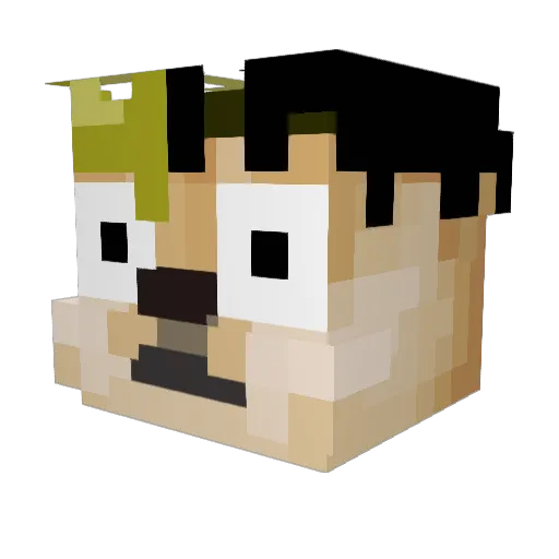 AwesomeGaymerMan Minecraft avatar head, 3D render