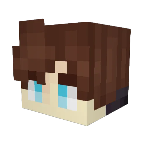 AwesomeMarbles Minecraft avatar head, 3D render