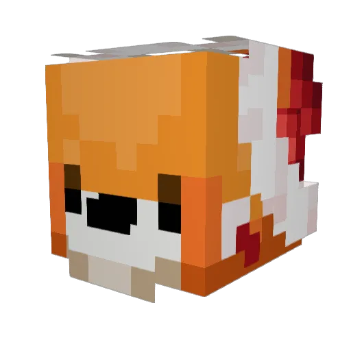 AwesomeRedFoxy Minecraft avatar head, 3D render
