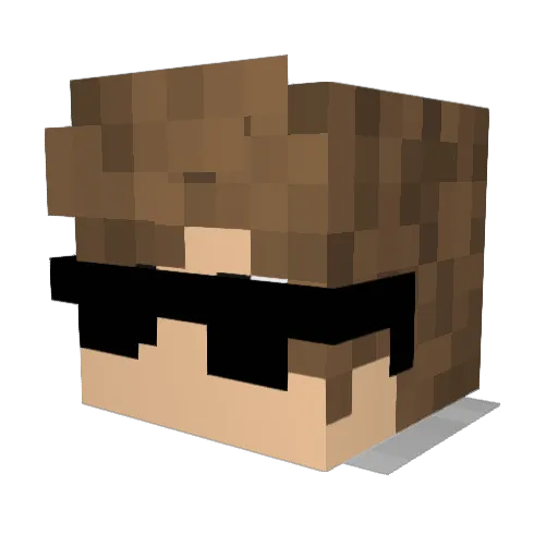 AwesomeSath Minecraft avatar head, 3D render