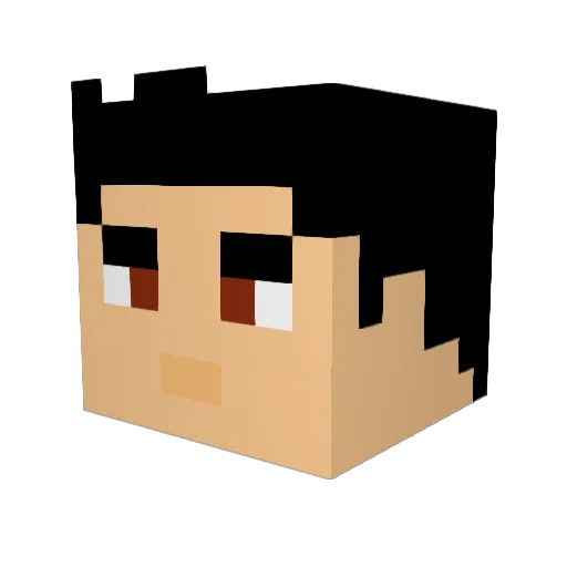 AwesomeSchnitzel Minecraft avatar head, 3D render