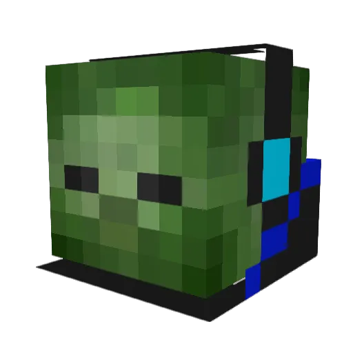AwesomeZoid Minecraft avatar head, 3D render