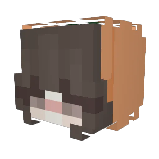 Awetumnn Minecraft avatar head, 3D render