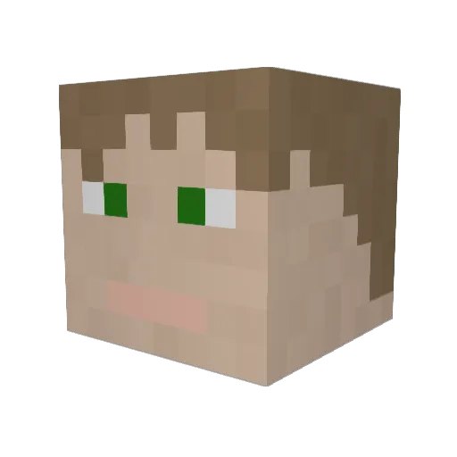 AwfulAustin Minecraft avatar head, 3D render