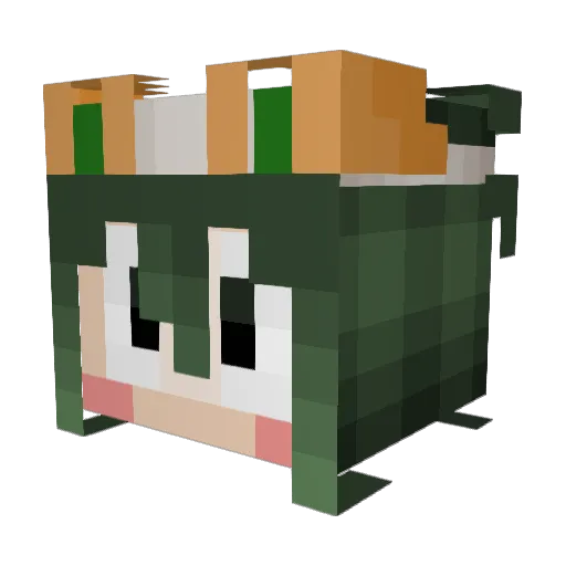 Awindara Minecraft avatar head, 3D render