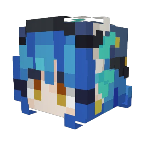 Awkua Minecraft avatar head, 3D render