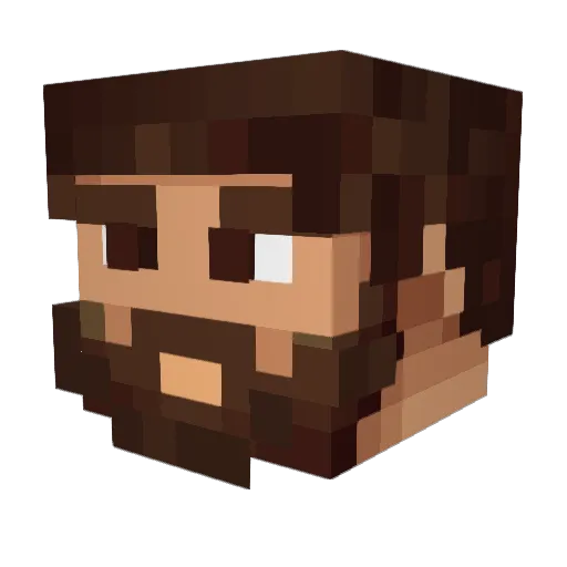 AwkwarDave Minecraft avatar head, 3D render