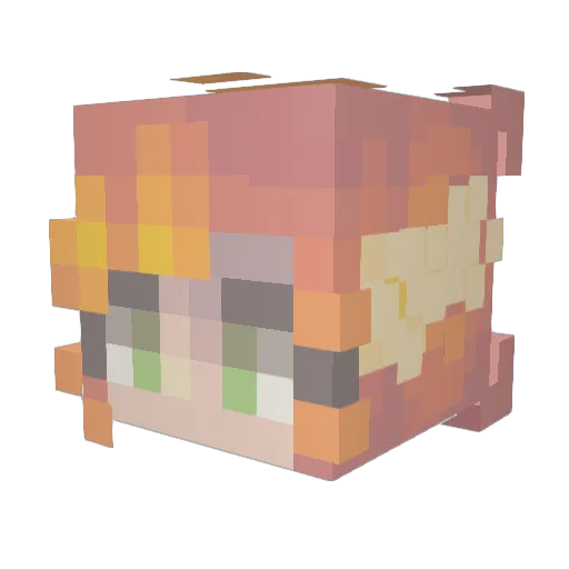 AwkwardEggy Minecraft avatar head, 3D render