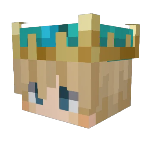AwokevTT Minecraft avatar head, 3D render