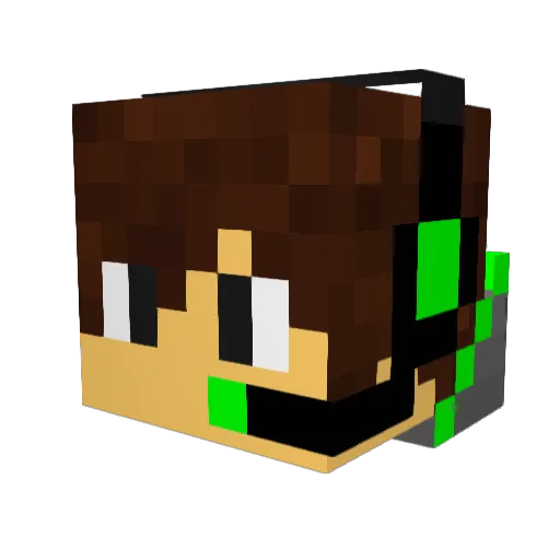 Awolve Minecraft avatar head, 3D render