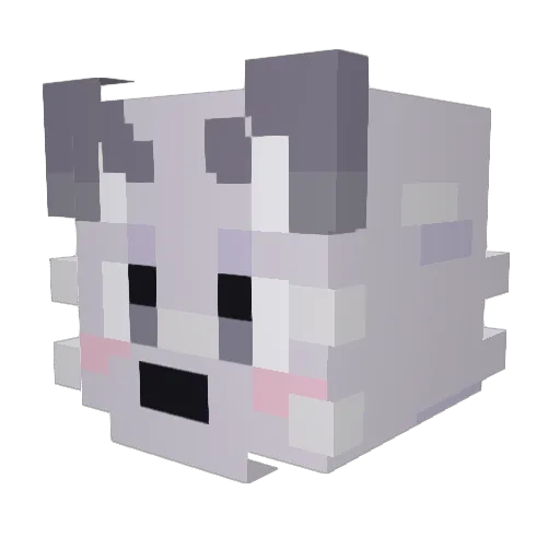AwooVT Minecraft avatar head, 3D render