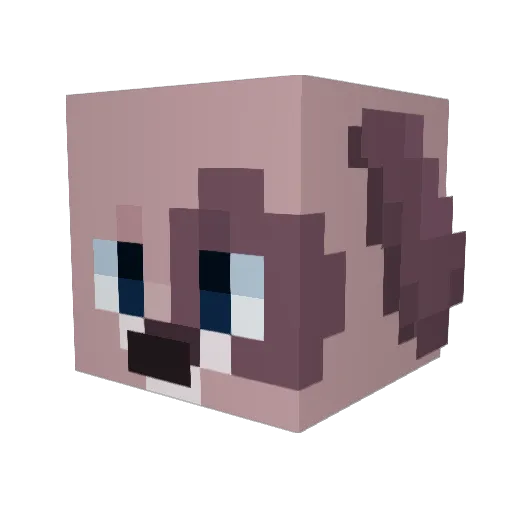 Awoomy Minecraft avatar head, 3D render