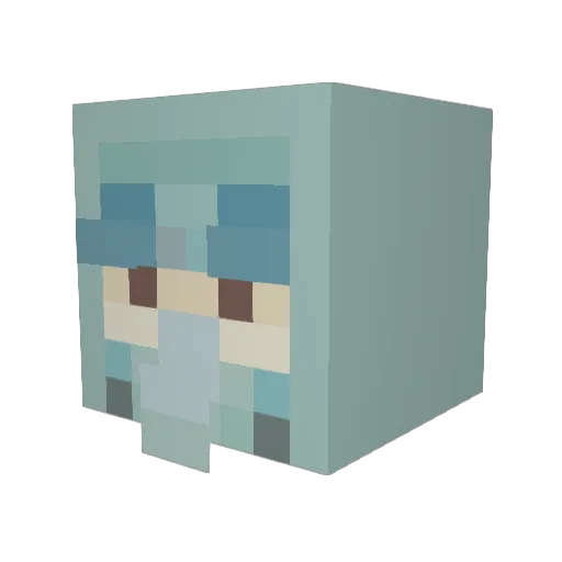 Aworin Minecraft avatar head, 3D render