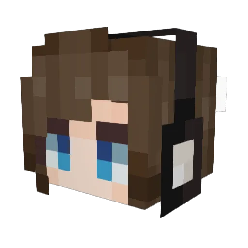 Awrush Minecraft avatar head, 3D render