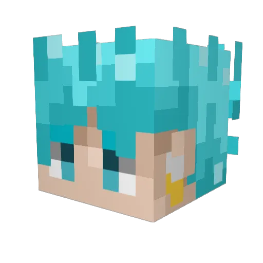 Awvoo Minecraft avatar head, 3D render