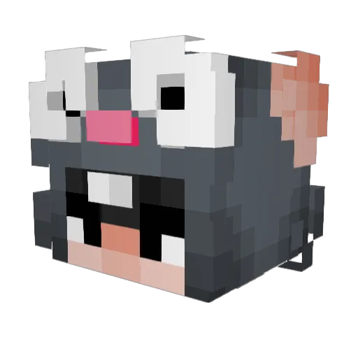 AwwwRats Minecraft avatar head, 3D render