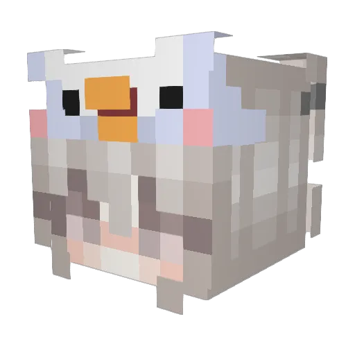 AxLuoNian Minecraft avatar head, 3D render