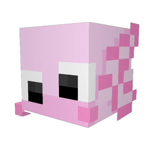 AxQh Minecraft avatar head, 3D render