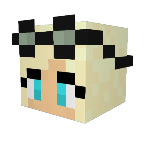 AxWxO Minecraft avatar head, 3D render