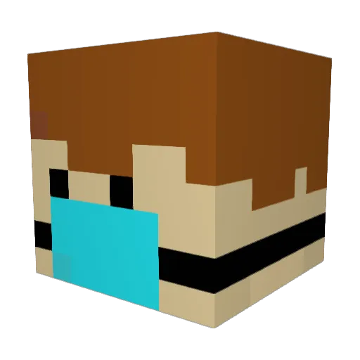 Axabic Minecraft avatar head, 3D render